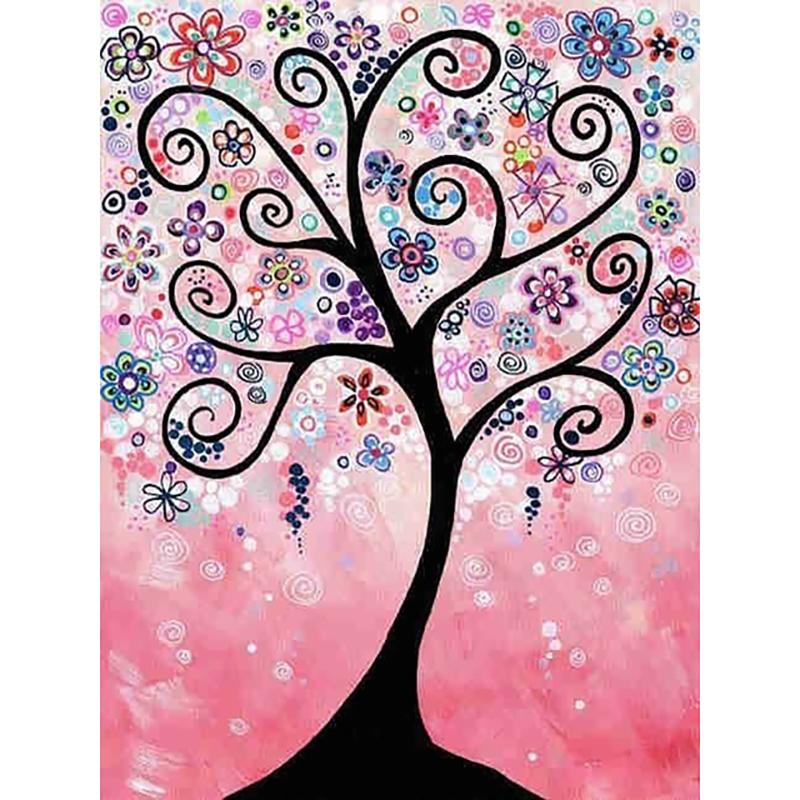 DIY Scenic 5D Diamond Painting Full Round Drill Tree Diamond Embroidery Cross Stitch Mosaic Cross Stitch Wall Art Home Decor