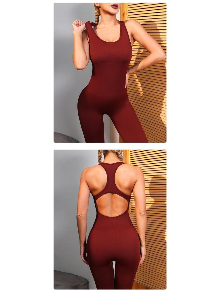 Women's Autumn/Winter Yoga Jumpsuit - Peach Butt, One-Piece Fitness Suit