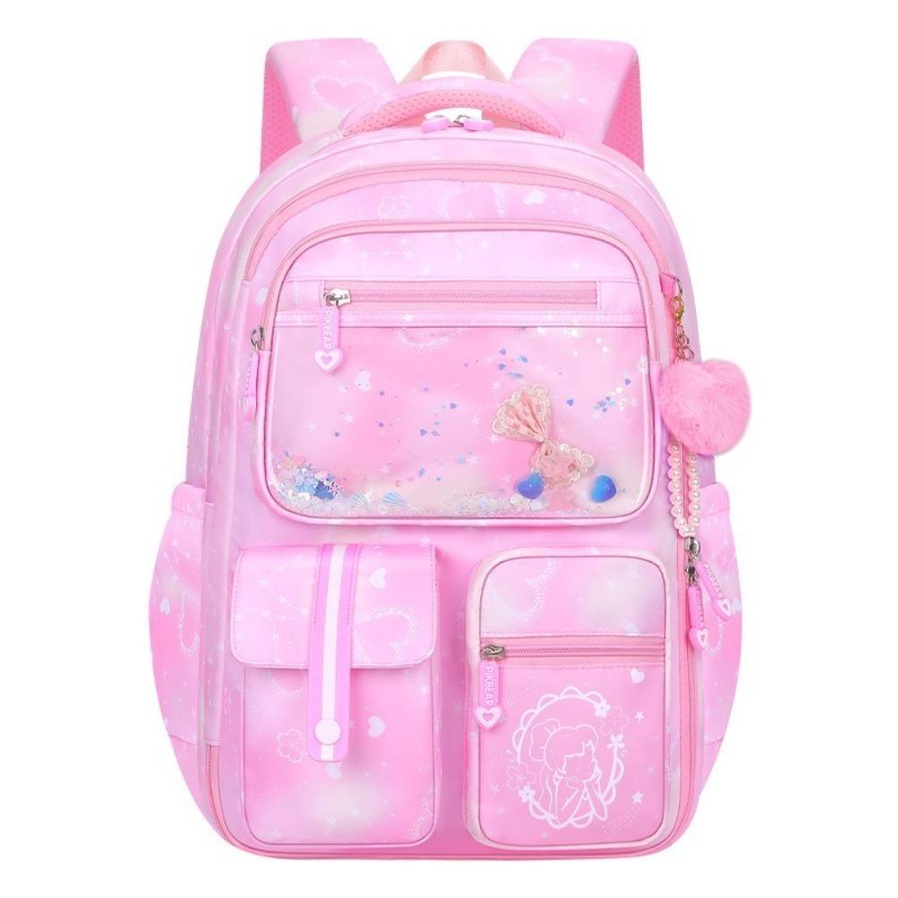 Multiple Pockets Children Backpack Side-Open Student School Bag Cute Shoulders Bag  Travel