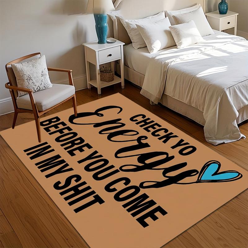 

Check Yo Energy Quote Area Rug Non Slip Soft Floor Carpet for Entryway Living Room Bedroom Dorm Home Decor 40X60cm
