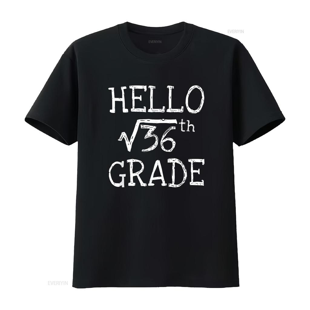 Back to school 6th Grade Square Root of 36 maths teacher T Shirt Black vintage Washed streetwear Soft designer clothes