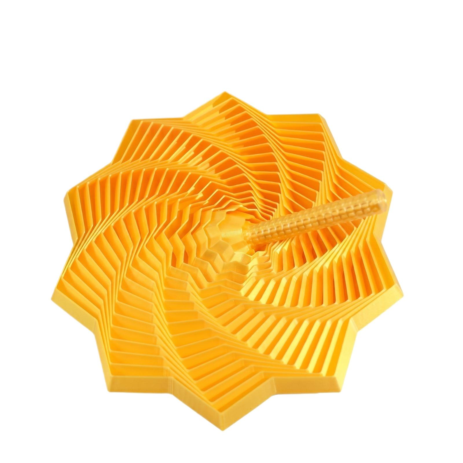 

English: 3D Printed Spiral Tower Toy Geometric Foldable Stress Relief Toy with Handle one size жовтий