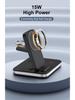 15W Foldable Magnetic Stand: 3-in-1 Wireless Charger for Phone, Watch & Earbuds