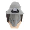 Solar Fan Hat 3 Wind Speeds 360 Degree Adjustable Solar Powered USB Charging Wide Brim Fan Hat for Hiking Gardening
