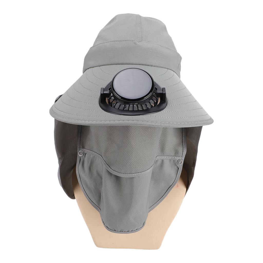 Solar Fan Hat 3 Wind Speeds 360 Degree Adjustable Solar Powered USB Charging Wide Brim Fan Hat for Hiking Gardening