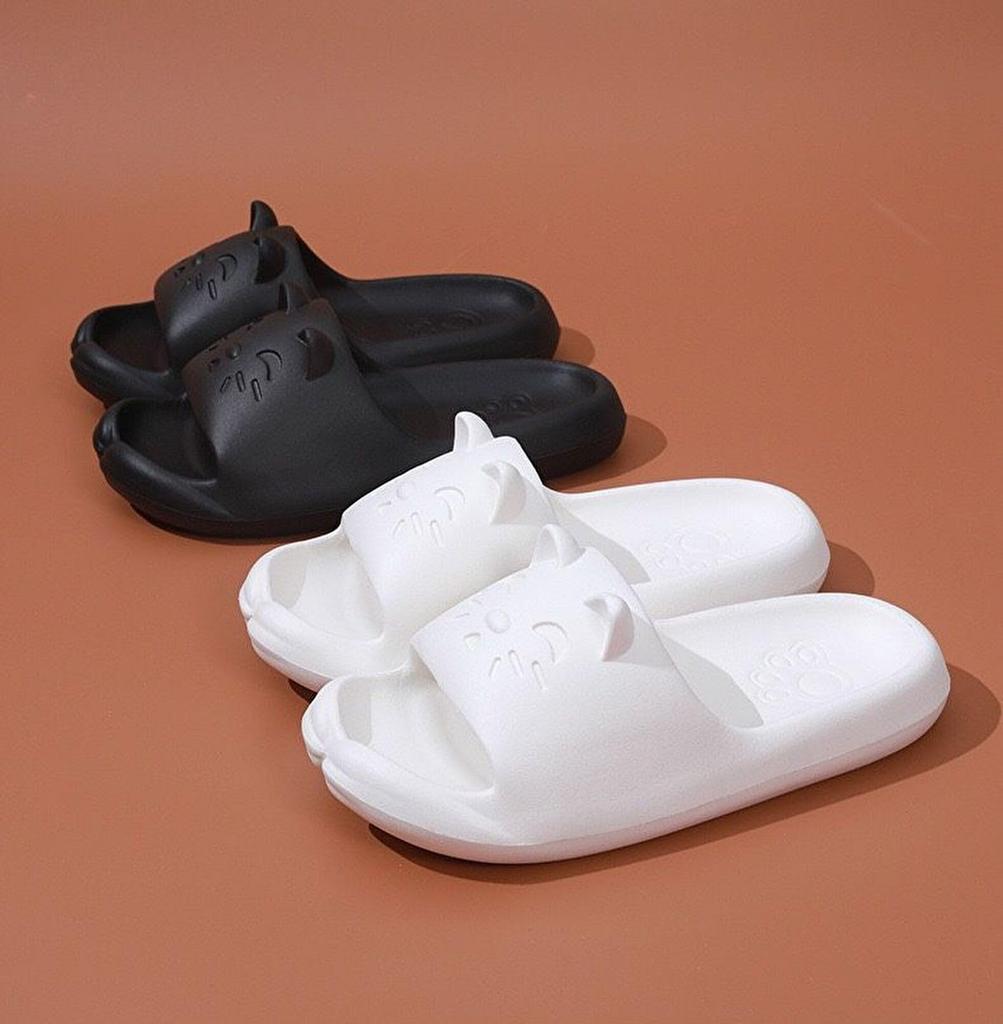 Pupule Holomua Cat Room Platform Sandals for and Bath Japanese Shoe Women's Slippers, Shoes, Balcony, Toilet, Shower, (Black, Sizes, Adult, Alphabet,