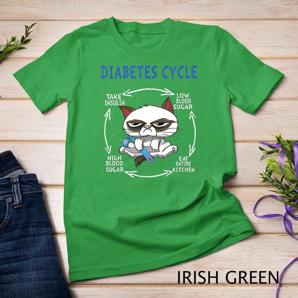 Diabetes Cycle, Diabetes Awareness, Funny Cat Outfits T-Shirt Unisex T-shirt 5 S
