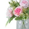 Mixed Artificial Flower Bouquet Faux Silk Rose Hydrangea Flowers with Stem Fake Wedding Bouquet for Bridal Floral Arrangement Home Table Centerpiece