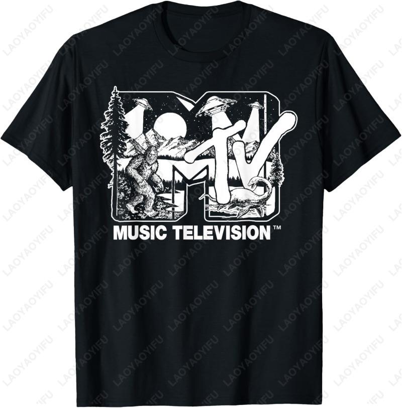 Mademark X MTV CryptidFilled Logo Feat Bigfoot UFO Nessie Sketch TShirt Vintage Creative Men Print Adult Oneck Cotton Tops