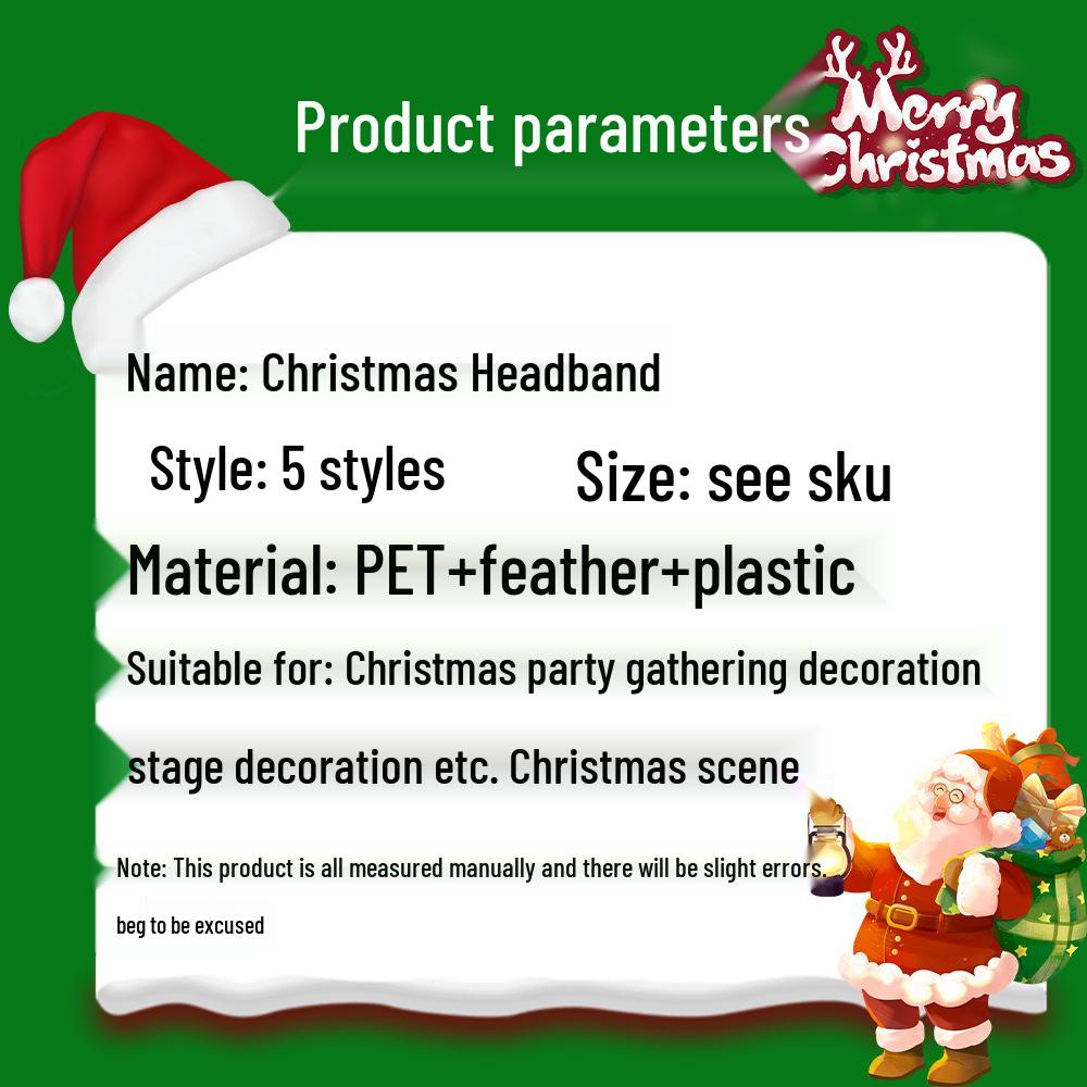 Elf Hat Christmas Headband - Festive Headwear for Kids & Adults, Party Supplies with Santa Claus Leg Design