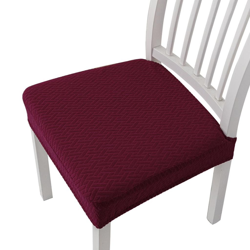 Elastic Solid Colors Chair Seat Covers Jacquard Shell Chair Cover Washable Anti-dust Short Back Chair Cover Armless Wedding Home