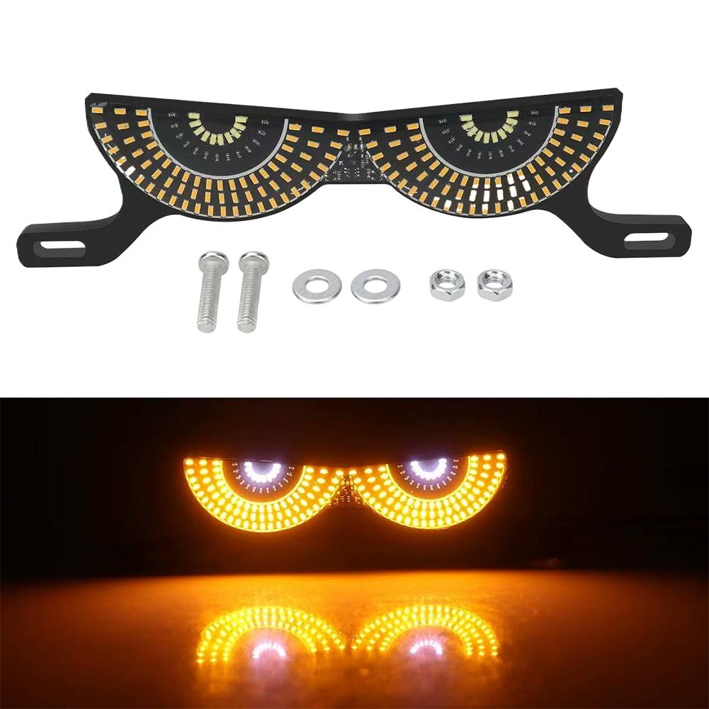 1 Set Motorcycle License Plate Light Cat's Eye LED License Plate Light Tail Decorative Lamp Strobe Light Reversing Signal Light