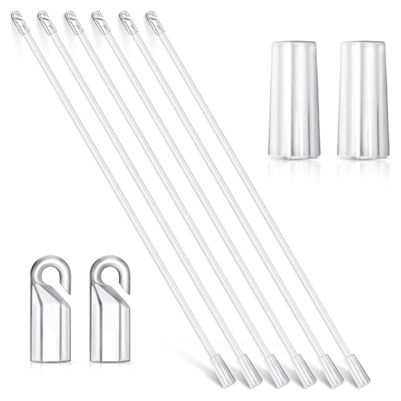 43cm Stor Uzatma Pencere Perdesi Çekme Çubuğu Seti Ev ve Ofis Pencere Dekorasyonu için Şeffaf