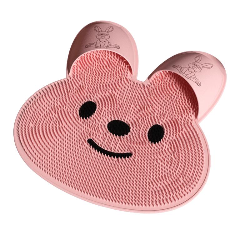 

Silicone Non-Slip Bathroom Mat, Rabbit Massage Foot Mat | Dead Skin Remover, Shower Foot Scrubber, Essential for RV Houses and Home Bathrooms 1pcs рожевий
