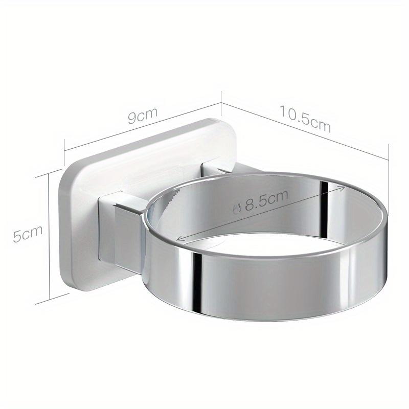 

Punch-free Hairdryer Storage Rack Wall Mounted Hair Dryer Holder Stand Shelf for Home Bathroom Dressing Room No Drill Organizer білий