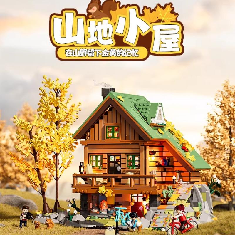 

Mountain Hut Building Blocks Autumn Mountain Architecture Assembly Model Decoration Toys Collection Children s Birthday Gifts no nox