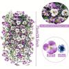 2Pcs Violet Artificial Flowers Vine Hanging Fake Flowers Faux Plants Vines for Home Room Decor Garden Wedding Decoration Flowers