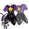 Poppy Cos Lily Lovebraids Cosplay Costume Black Suspenders Dress Purple T-shirt Stockings Outfit for Halloween Carnival Playtime