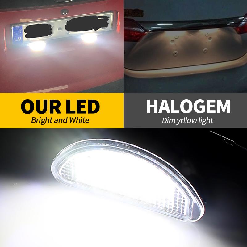 2PCS LED Number Plate Lamp For Toyota Aygo 2005-2014 Tail Lamp White License Plate Light Assembly OEM 81270-0H010 White Light