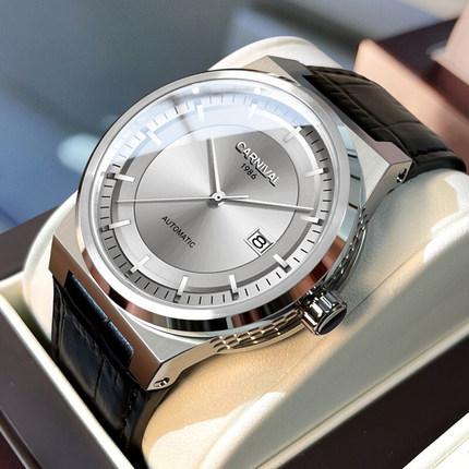 Reloj Carnival Brand Luxury Watches for Men Fashion Waterproof Sapphire Calendar Automatic Mechanical Wristwatches Montre Homme