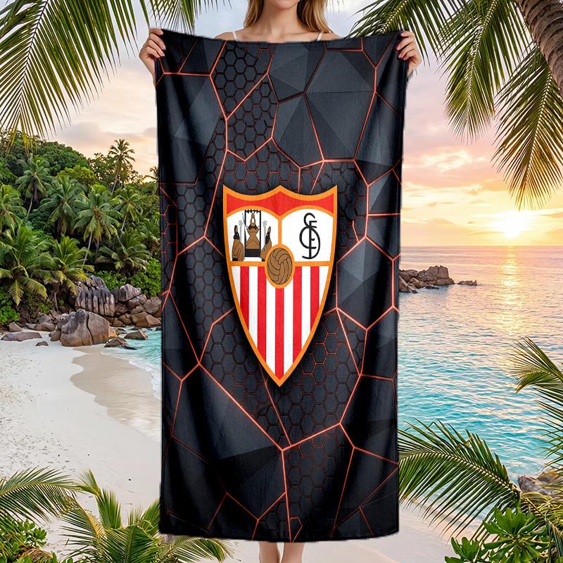 Sevilla FC Aufdruck Schnelltrocknendes Strandtuch Mikrofaser Saugfähig Tragbar Reise Schwimmtuch