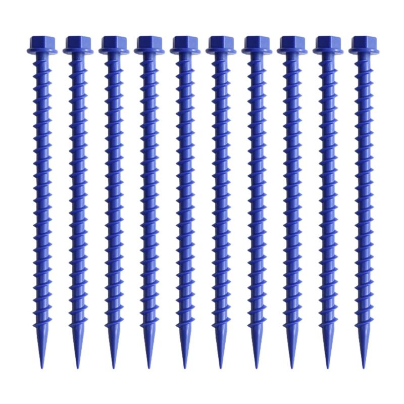 10Pcs Plastic Pegs Ground, Tent Hard Ground Pegs, Screw in Tent Pegs for Camping