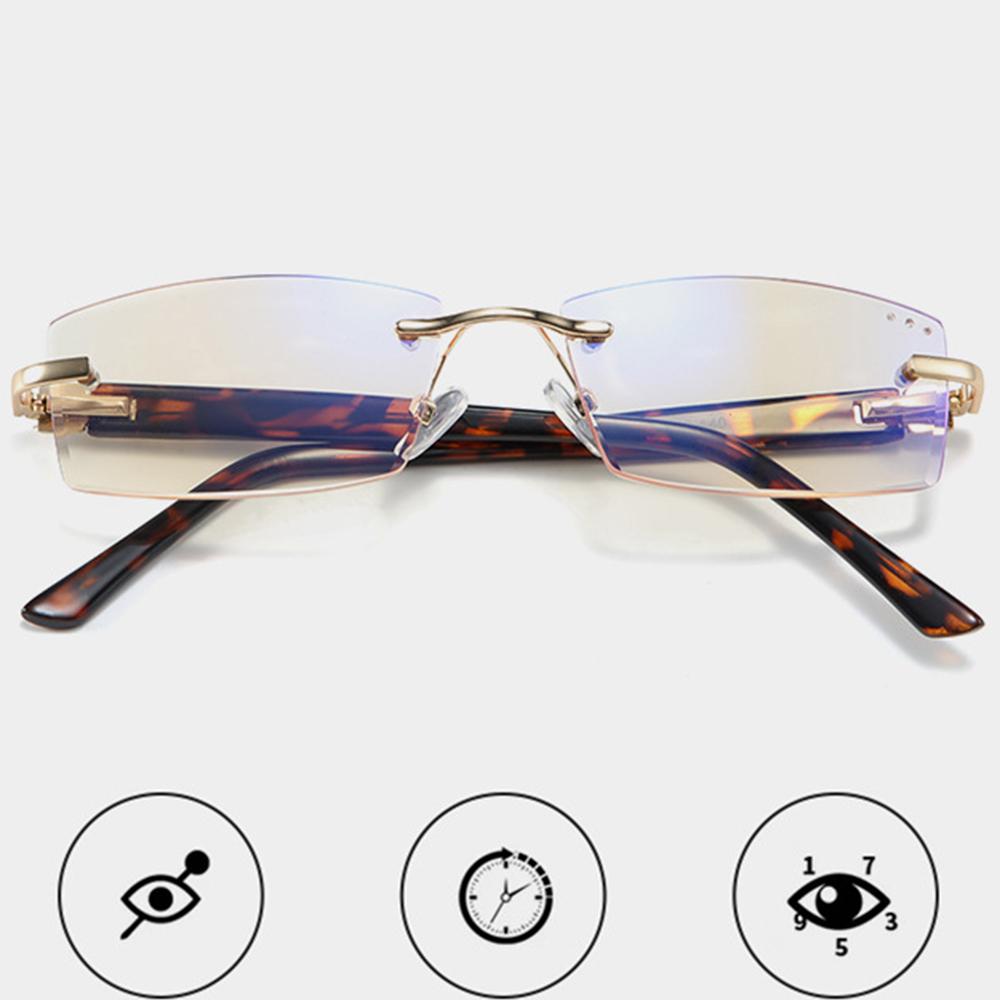 

Модные мужские очки для чтения без оправы с бриллиантовой огранкой, трендовые, от +0.75 до +4, с футляром +1.25