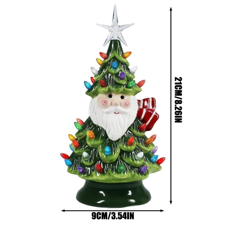 Santa And Tree Sculpture featurings Colorful LED Indoor Outdoor