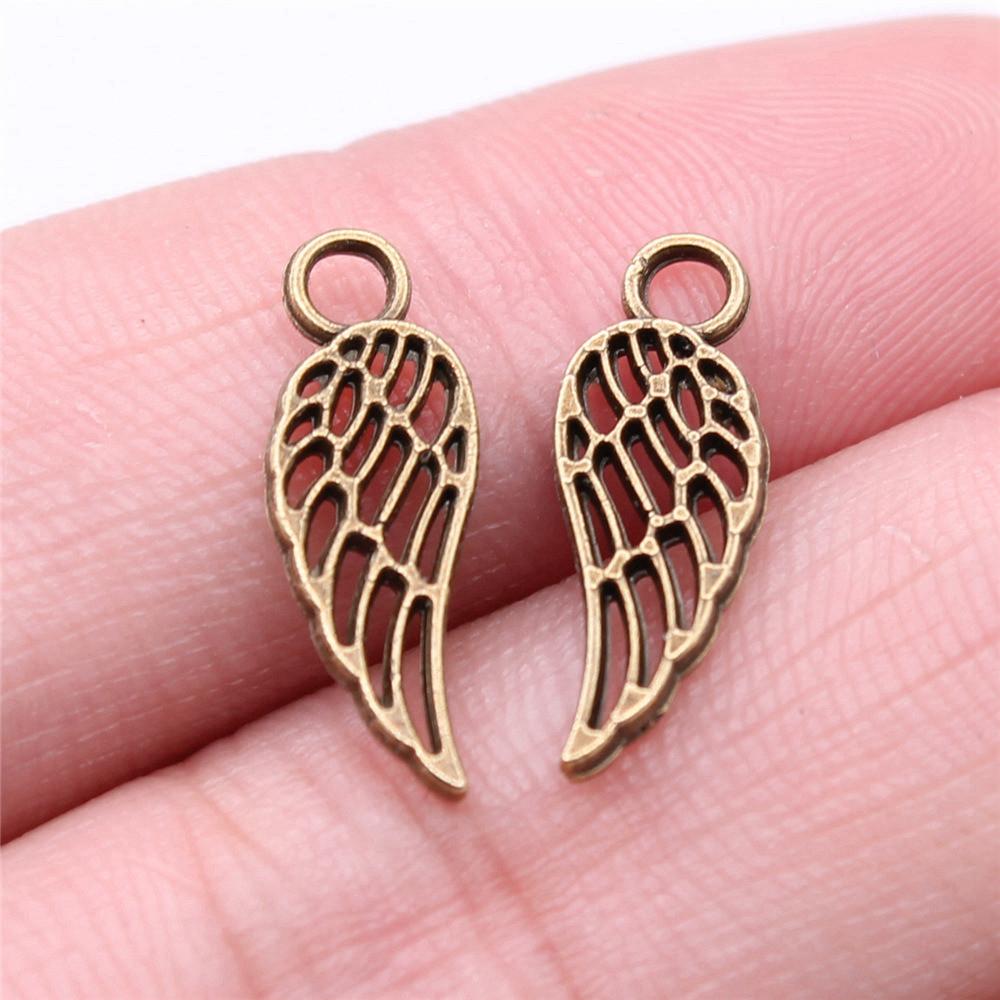 Small Angel Wings Charms Pendant Female Jewellery Bulk Ethnic Art Supplies
