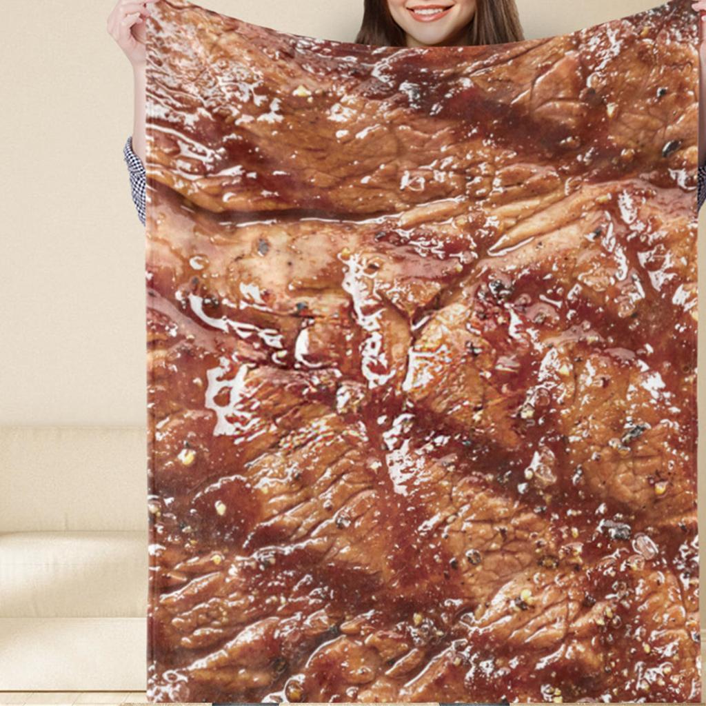 Throw Blanket Clear Food Photo Printed Soft Polyester Skin Friendly Funny for Home Sleeping Office