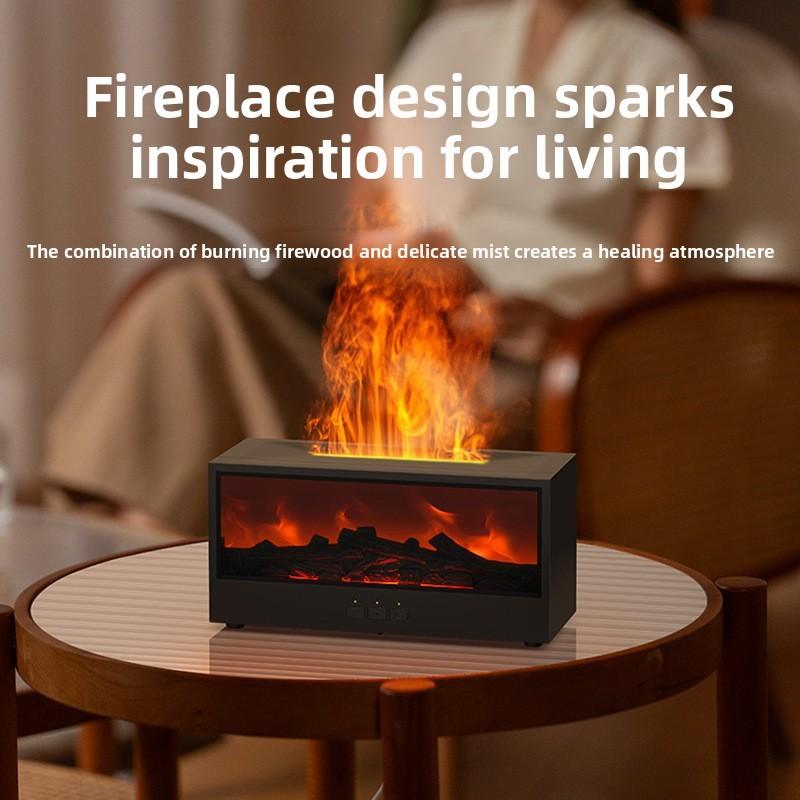 Fireplace Aroma Diffuser With 3d Flame Effect And Remote Control For Home Ambiance