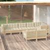 Vidaxl 9-Cz. Set da Giardino, Cuscini Crema, Pino