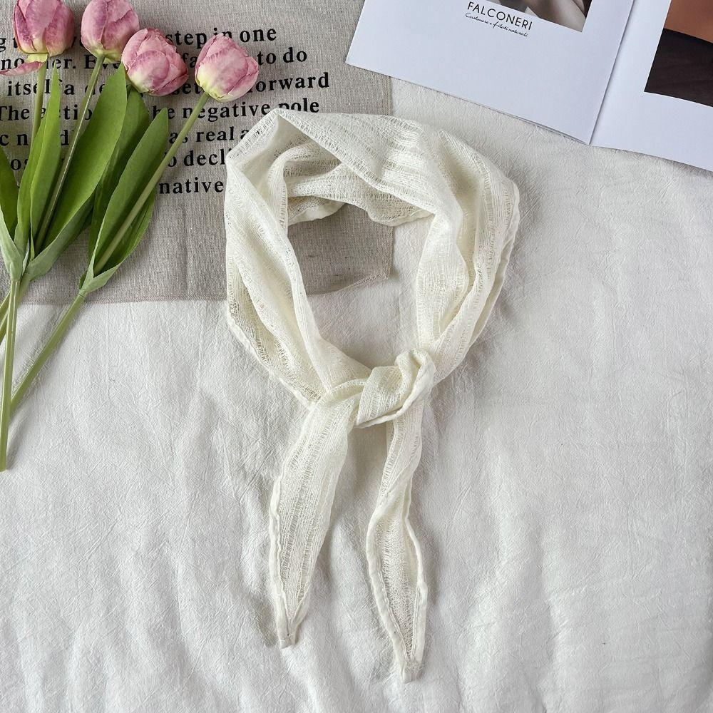 Hollowed-out Neck Scarf Multicolor Head Wrap Trendy Neckerchief  Female