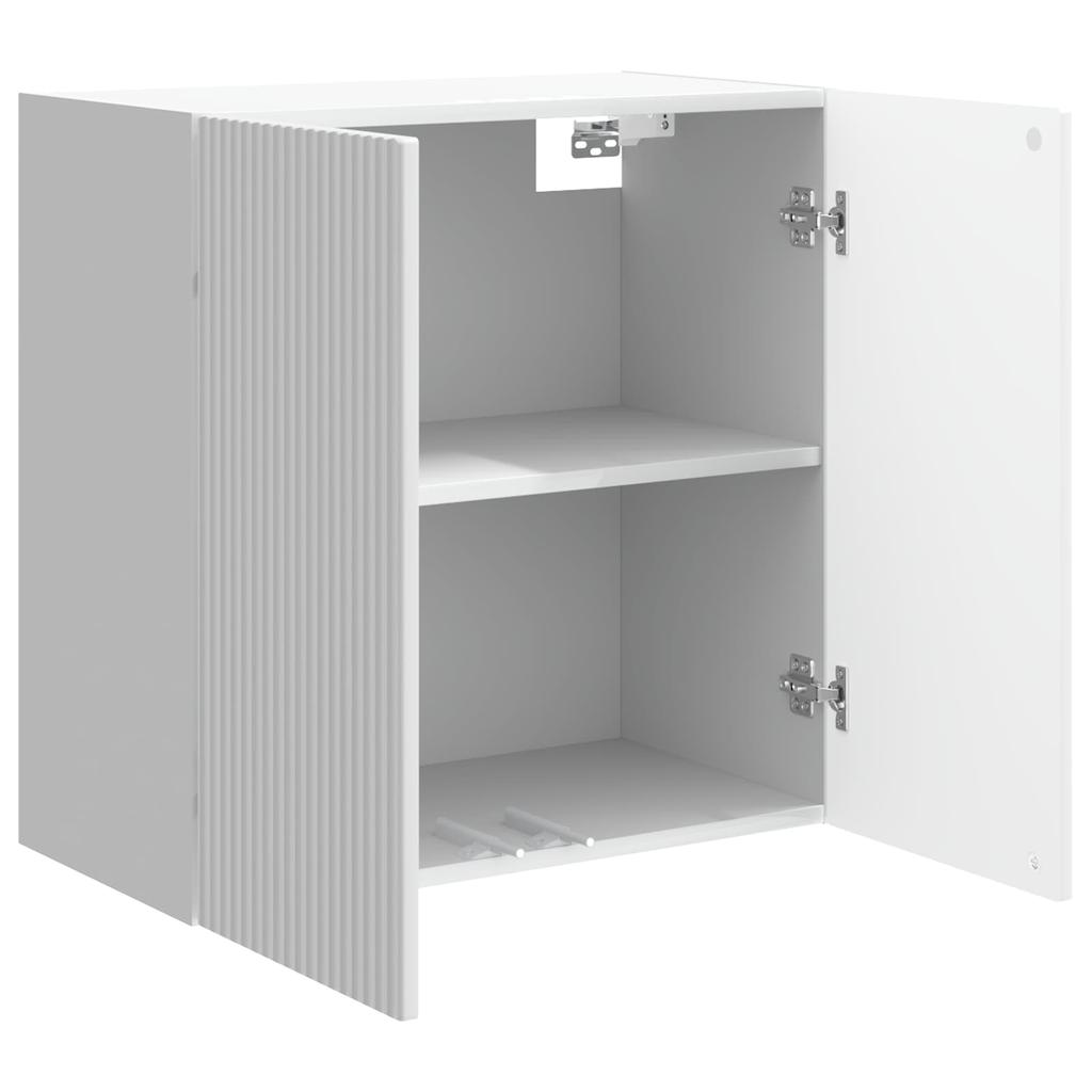 Wall Mounted Cabinet High Gloss White 59 x 31 x 60 cm Particleboard