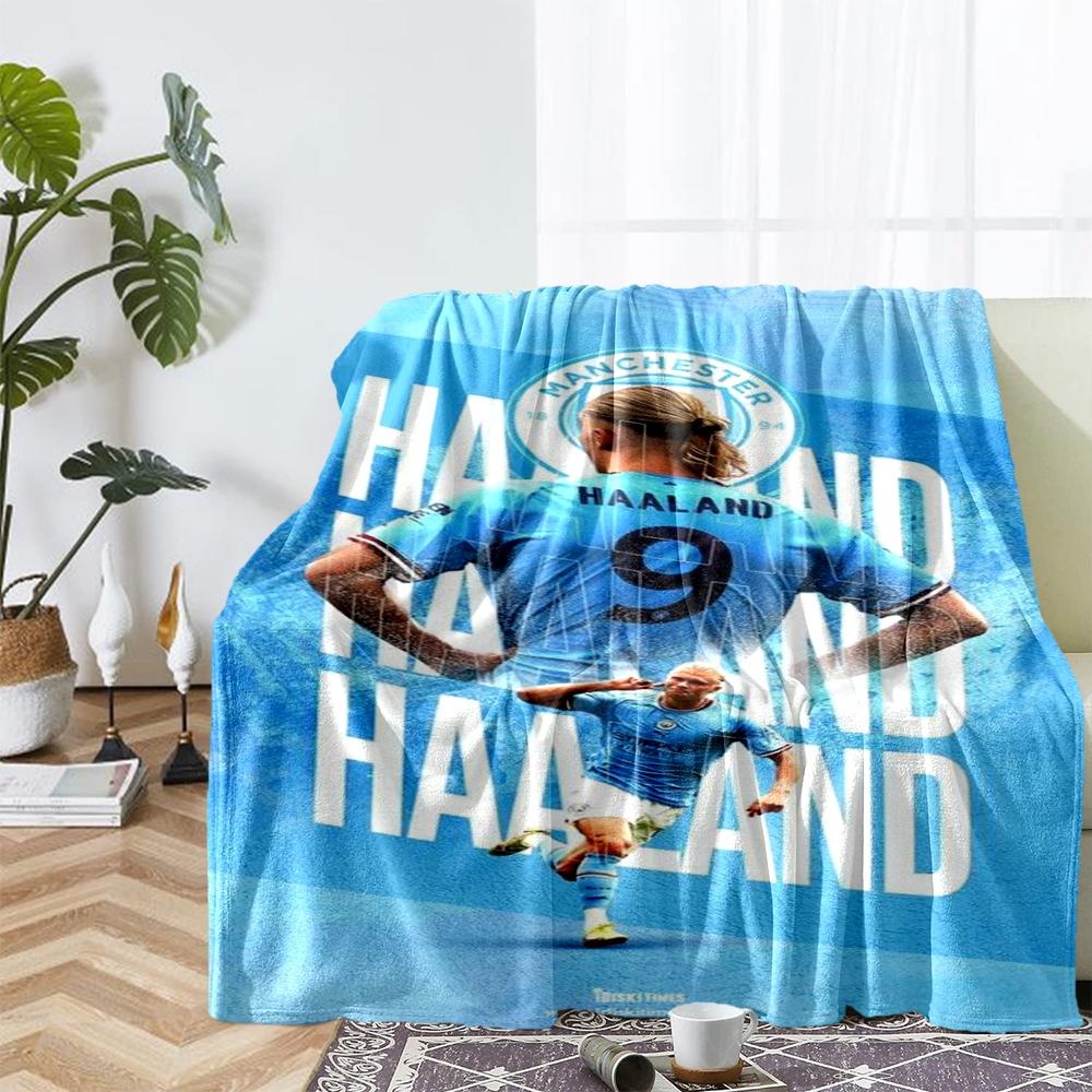 Manchester City Theme Printed Blanket - Perfect for Couch, Bed, Travel & Outdoor Use | Machine Washable, Cozy & Durable.