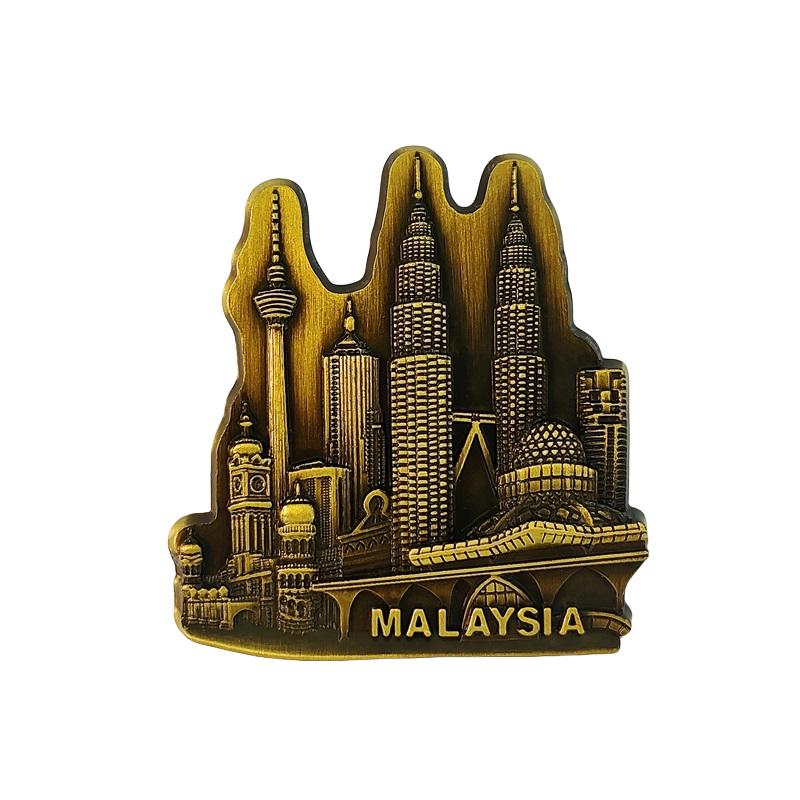 Malaysia Kuala Lumpur Zwillingstürme 3D Stereoskopische Tourismus-Souvenirs Metalldekoration Zuhause Kühlschrankmagnete