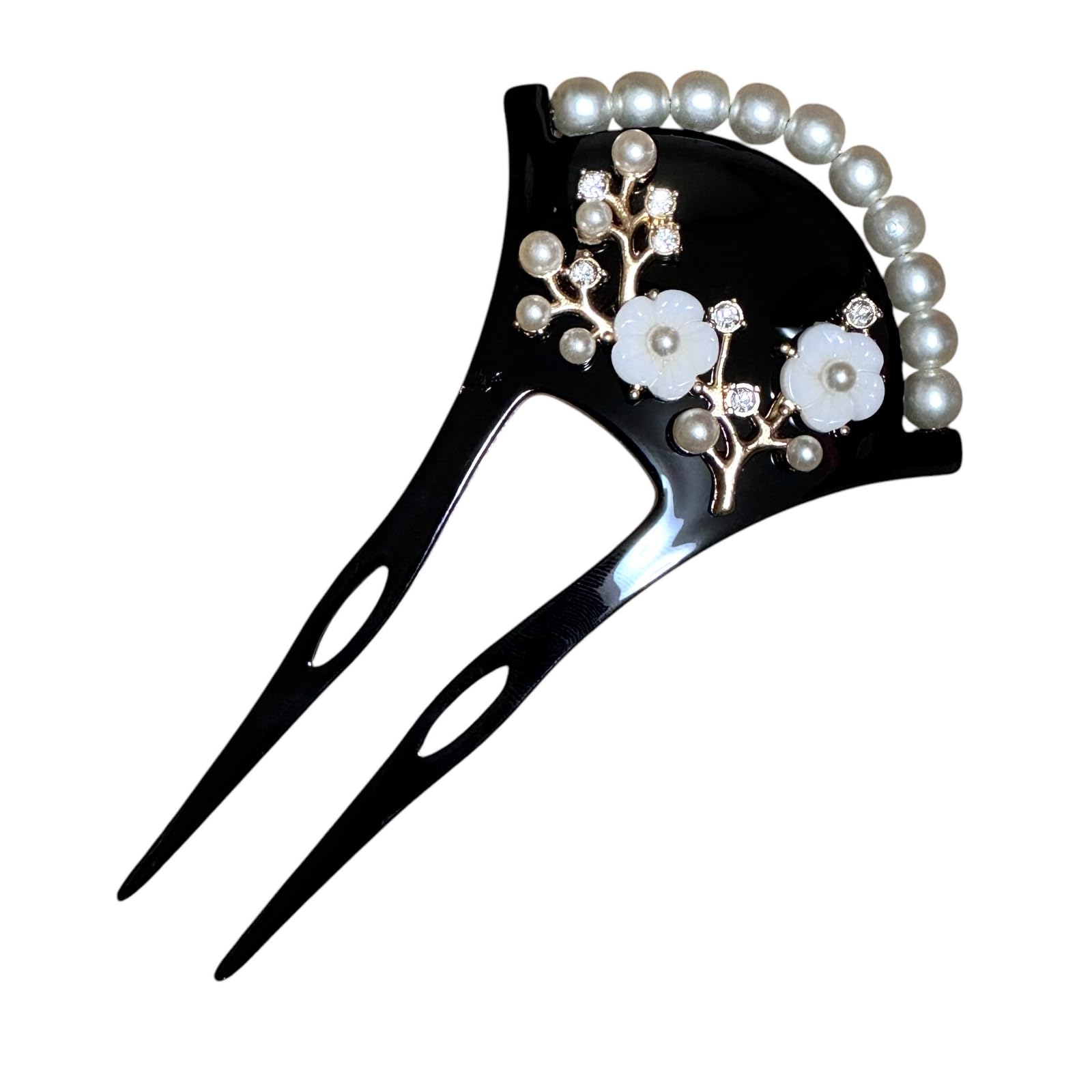 

Kanzashi Hair Ornament Japanese Style Pearl Tomesode/Drumpet Type/Yukata/Kimono [&JuJu] (Flower)