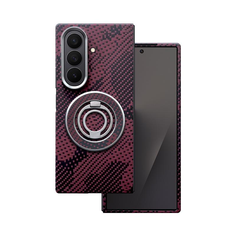 Applicable To Samsung Zfold7 Kevlar Mobile Phone Case Carbon Fiber Fold7 Magnetic Mobile Phone Case Anti-drop Protective Case
