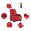 Vidaxl Lift Recliner Massage Chair, Reclining, Red, Eco-leather