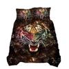 3D Digital Printed Home Textiles Tiger Quilt Sheet, Three-Piece Bedding Kit