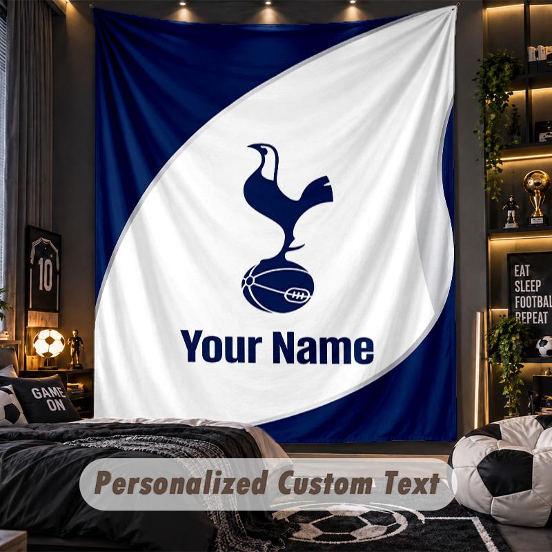 TapestryTottenham Hotspur FC Custom Name Text Personalized Wall Hanging Tapestry Home Wall Decor