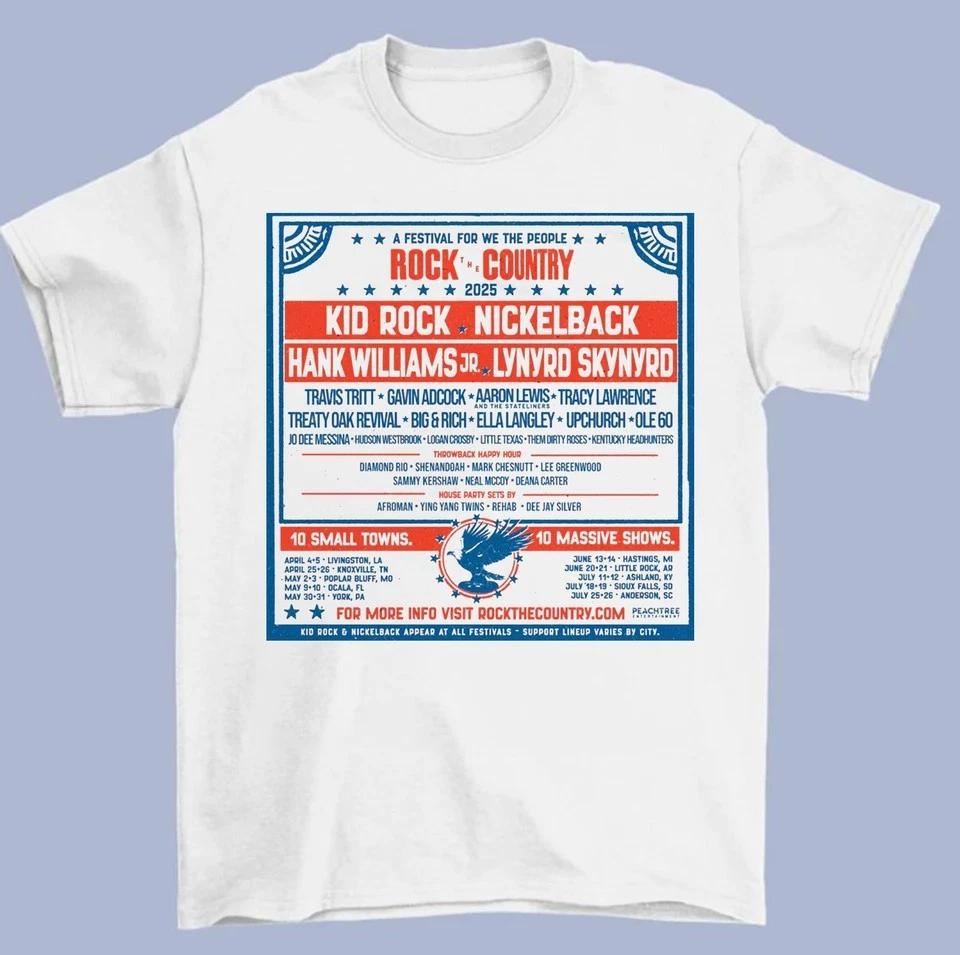 Kid Rock Rock The Country 2025 Festival T Shirt Full Size S-5XL K697 XL