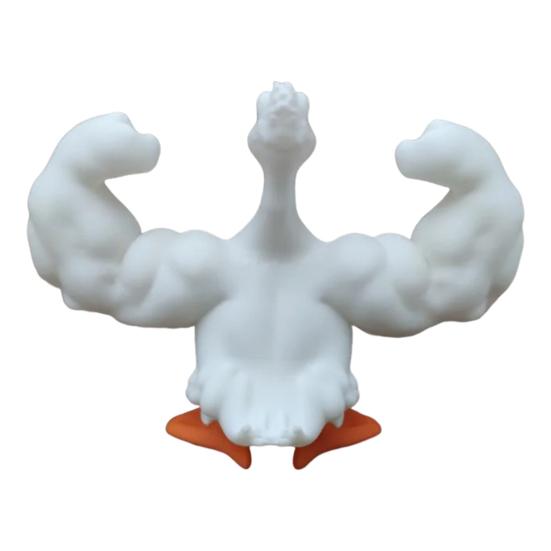 Yousheng Muscle Goose Ornament 3D Printed White Goose Figurine Statue Animal Sculpture Home Office Desktop Decoration Ornament