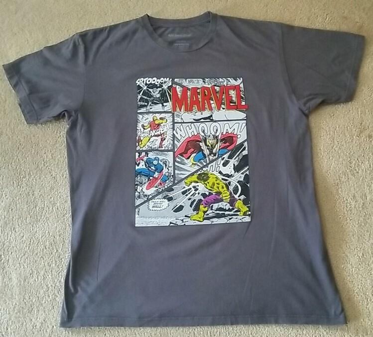 MARVEL SUPER HEROES CARTOON CLIPS We Love Fine T-Shirt Mens XL gray S разноцветный