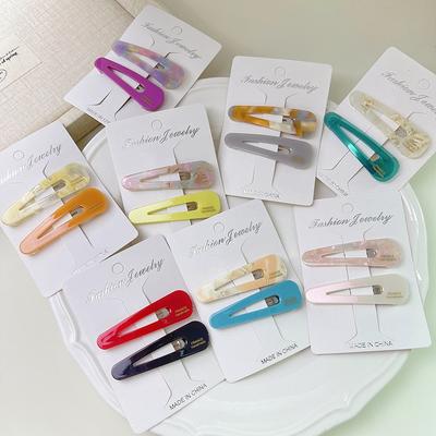 Ins  Simple 5.5cm Candy Colorful  Fringe Clip Exquisite Fashion Acetate Duckbill Clip Hair Accessories For Woman Girls
