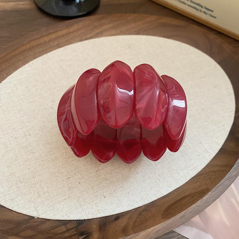 Bracciale Ovale in Acrilico Marmo Europeo e Americano - Pezzo di Gioielleria Retro alla Moda
