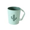 Mouthwash Cup Easy to Clean Cartoon Cactus Bathroom Washing Cups with Toothbrush Slot And Handle Nordic Style Brush Organizer for Home Travel Hotel