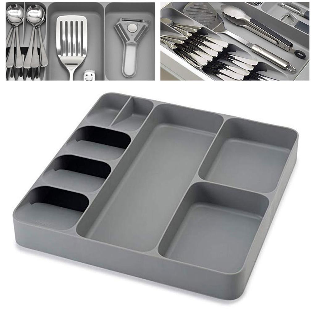 Besteckschubladen-Organizer 3 in 1 Umweltfreundlicher Kunststoff Multifunktions-Besteckorganisator für Messer