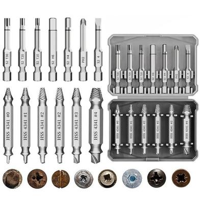 13 Pcs Damaged Screw Extractor Set Easy Out Screw Extractor, Stripped Screw Extractor Set of Rusty Broken Screws & Bolts