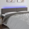 Vidaxl Bed Headboard with LED, Grey, 180X5X78/88 Cm, Faux Leather